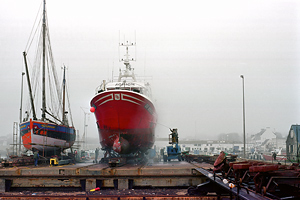 Port de Concarneau dans la brume