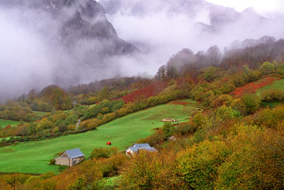 Valle de Lescun (Pyrnes) un jour pluvieux d'automne